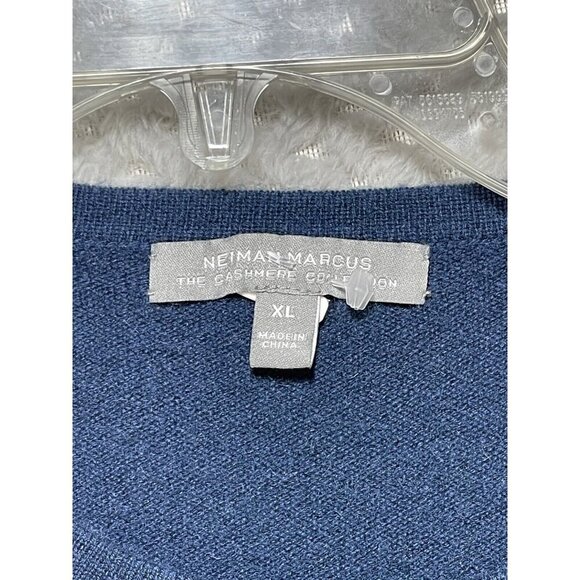 Neiman Marcus Men's Blue Cashmere Long Sleeve Knit Pullover Sweater Size XL - Picture 2 of 10